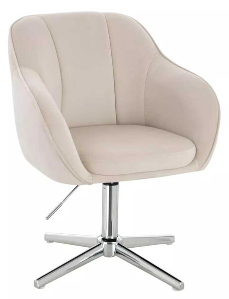 LuxuryForm DESIGN Židle AVOLA VELUR na stříbrném kříži - krémová