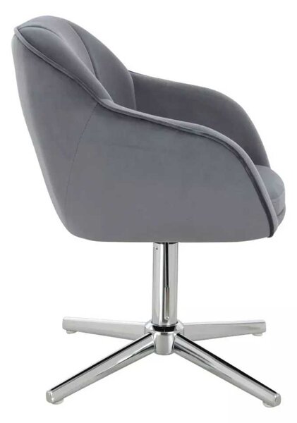 LuxuryForm DESIGN Židle AVOLA VELUR na stříbrném kříži - tmavě šedá