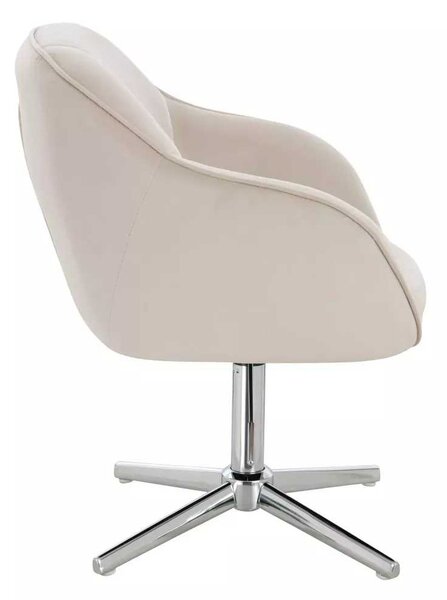 LuxuryForm DESIGN Židle AVOLA VELUR na stříbrném kříži - krémová