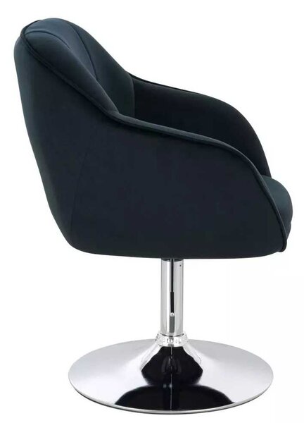 LuxuryForm DESIGN Židle AVOLA VELUR na stříbrném talíři - černá