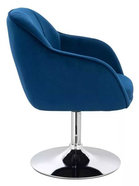 LuxuryForm DESIGN Židle AVOLA VELUR na stříbrném talíři - modrá