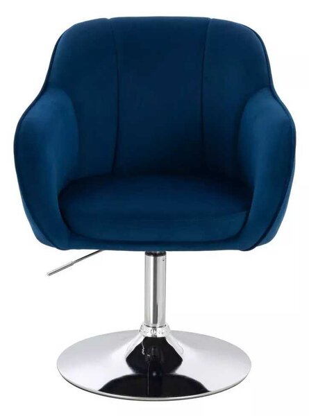 LuxuryForm DESIGN Židle AVOLA VELUR na stříbrném talíři - modrá