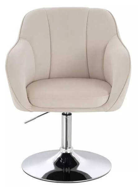 LuxuryForm DESIGN Židle AVOLA VELUR na stříbrném talíři - krémová