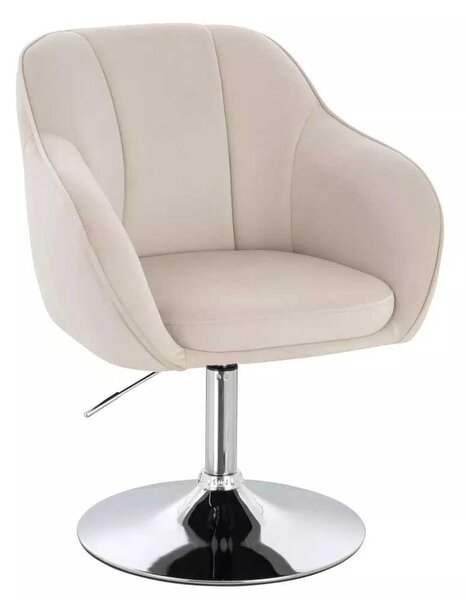 LuxuryForm DESIGN Židle AVOLA VELUR na stříbrném talíři - krémová