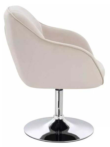 LuxuryForm DESIGN Židle AVOLA VELUR na stříbrném talíři - krémová