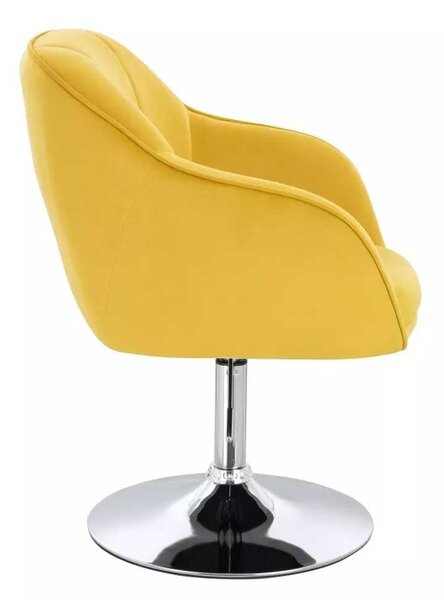 LuxuryForm DESIGN Židle AVOLA VELUR na stříbrném talíři - žlutá