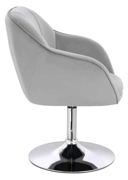 LuxuryForm DESIGN Židle AVOLA VELUR na stříbrném talíři - světle šedá
