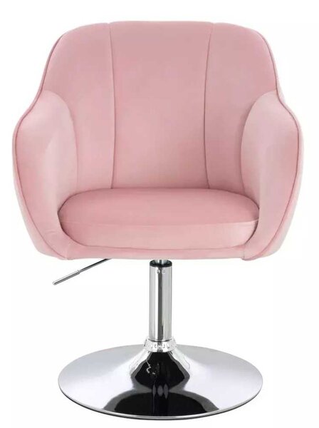 LuxuryForm DESIGN Židle AVOLA VELUR na stříbrném talíři - světle růžová