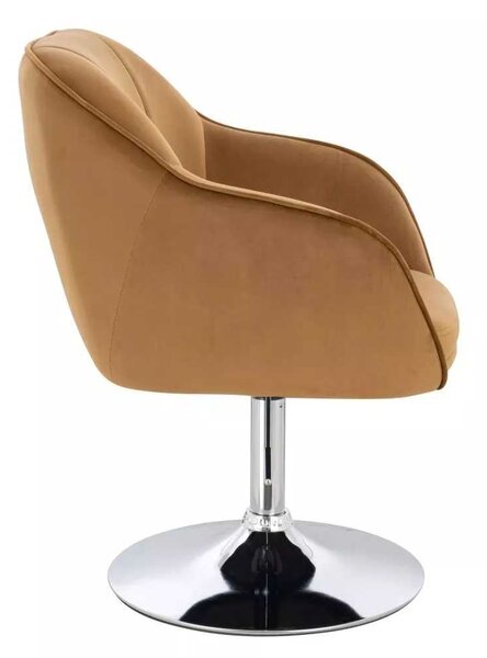 LuxuryForm DESIGN Židle AVOLA VELUR na stříbrném talíři - medová