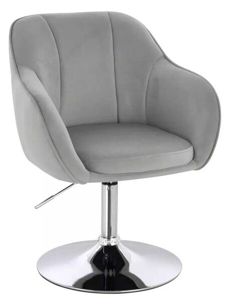 LuxuryForm DESIGN Židle AVOLA VELUR na stříbrném talíři - světle šedá