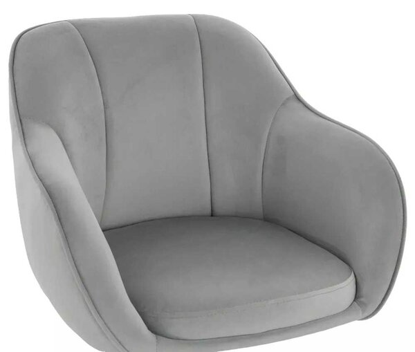 LuxuryForm DESIGN Židle AVOLA VELUR na stříbrném talíři - světle šedá