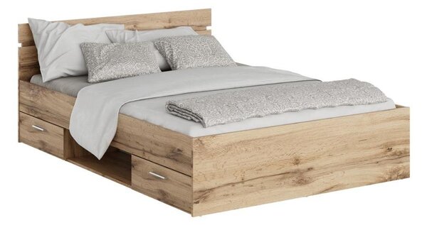 Manželská postel 140 cm Michigin (dub wotan) (s úložným prostorem). 1096899