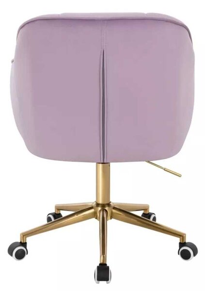 LuxuryForm DESIGN Židle AVOLA VELUR na zlaté podstavě s kolečky - levandule