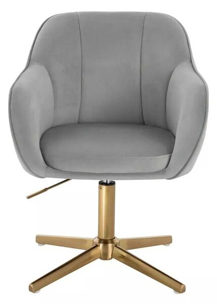 LuxuryForm DESIGN Židle AVOLA VELUR na zlatém kříži - světle šedá