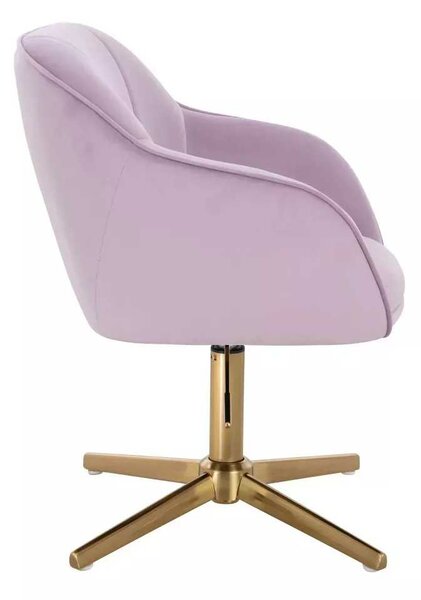 LuxuryForm DESIGN Židle AVOLA VELUR na zlatém kříži - levandule