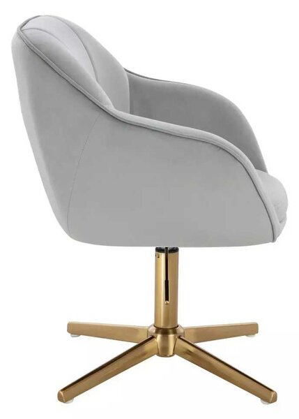 LuxuryForm DESIGN Židle AVOLA VELUR na zlatém kříži - světle šedá