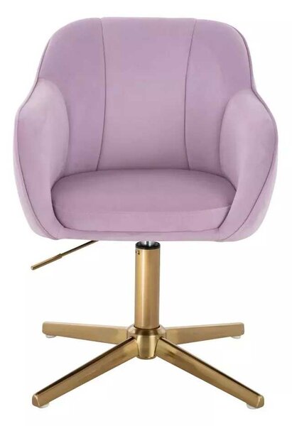LuxuryForm DESIGN Židle AVOLA VELUR na zlatém kříži - levandule