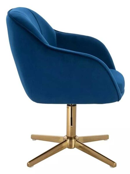 LuxuryForm DESIGN Židle AVOLA VELUR na zlatém kříži - modrá