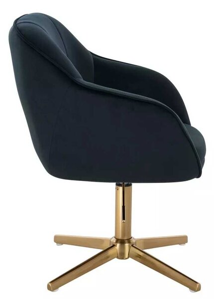 LuxuryForm DESIGN Židle AVOLA VELUR na zlatém kříži - černá