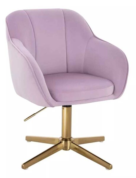 LuxuryForm DESIGN Židle AVOLA VELUR na zlatém kříži - levandule