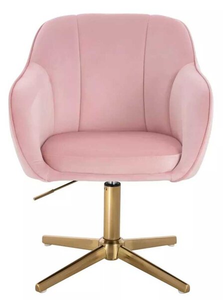 LuxuryForm DESIGN Židle AVOLA VELUR na zlatém kříži - světle růžová