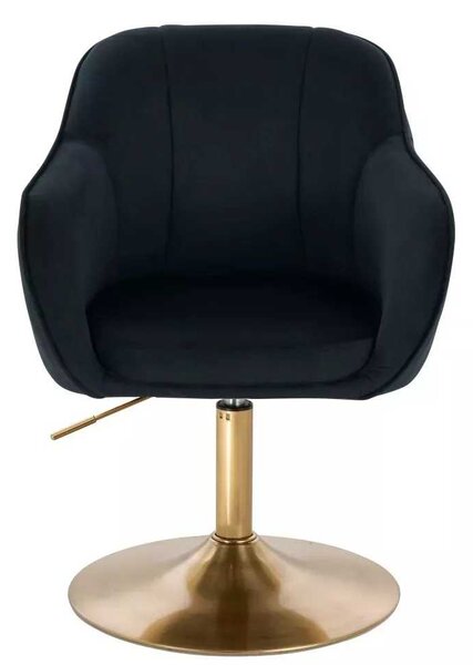 LuxuryForm DESIGN Židle AVOLA VELUR na zlatém talíři - černá