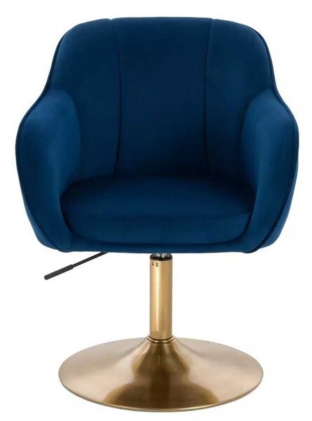 LuxuryForm DESIGN Židle AVOLA VELUR na zlatém talíři - modrá