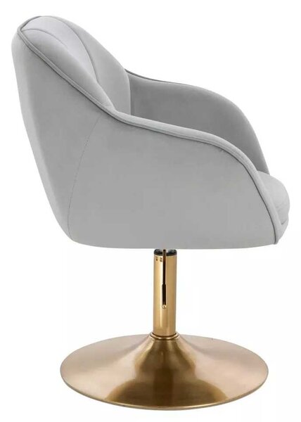LuxuryForm DESIGN Židle AVOLA VELUR na zlatém talíři - světle šedá