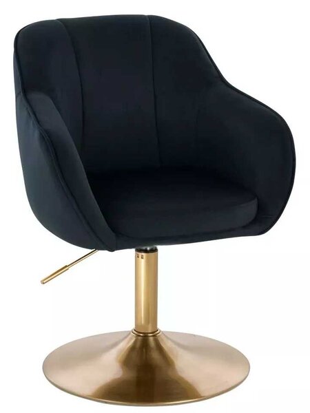 LuxuryForm DESIGN Židle AVOLA VELUR na zlatém talíři - černá