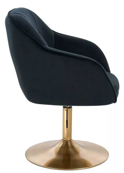 LuxuryForm DESIGN Židle AVOLA VELUR na zlatém talíři - černá