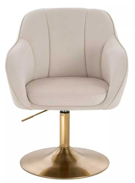 LuxuryForm DESIGN Židle AVOLA VELUR na zlatém talíři - krémová