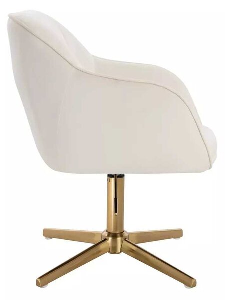 LuxuryForm DESIGN Židle AVOLA VELUR na zlatém kříži - bílá