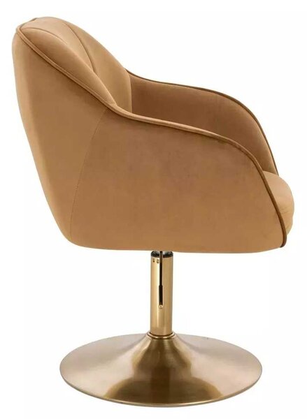 LuxuryForm DESIGN Židle AVOLA VELUR na zlatém talíři - medová