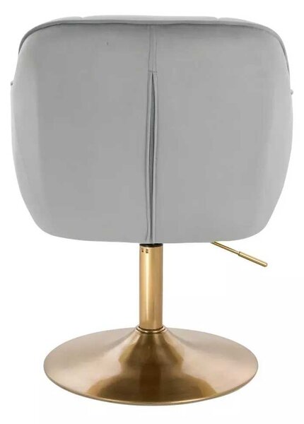 LuxuryForm DESIGN Židle AVOLA VELUR na zlatém talíři - světle šedá