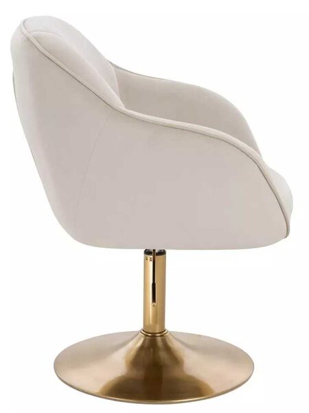 LuxuryForm DESIGN Židle AVOLA VELUR na zlatém talíři - krémová