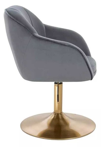 LuxuryForm DESIGN Židle AVOLA VELUR na zlatém talíři - tmavě šedá