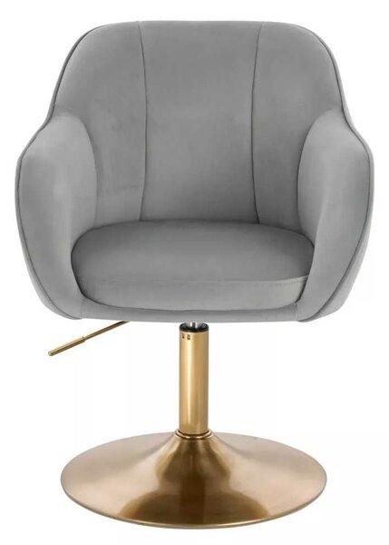 LuxuryForm DESIGN Židle AVOLA VELUR na zlatém talíři - světle šedá