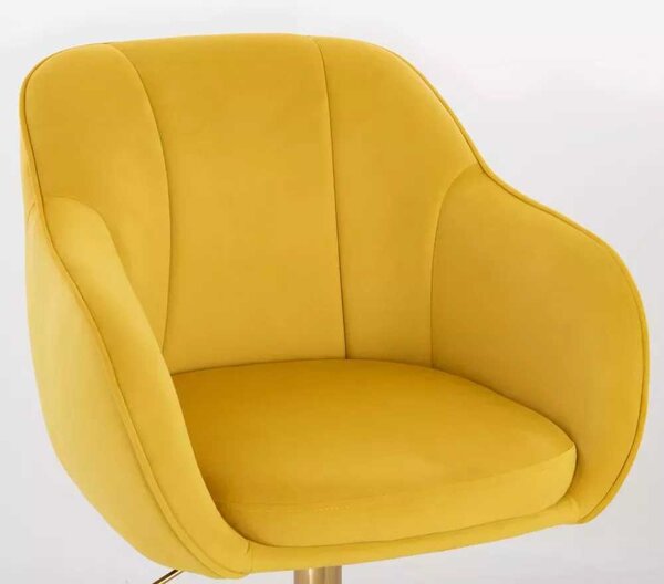 LuxuryForm DESIGN Židle AVOLA VELUR na zlatém talíři - žlutá