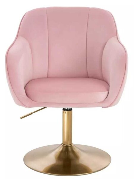 LuxuryForm DESIGN Židle AVOLA VELUR na zlatém talíři - světle růžová