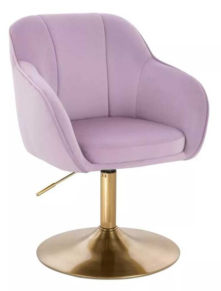 LuxuryForm DESIGN Židle AVOLA VELUR na zlatém talíři - levandule