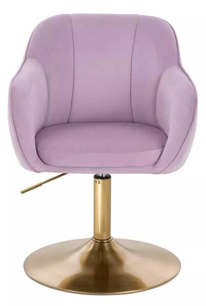 LuxuryForm DESIGN Židle AVOLA VELUR na zlatém talíři - levandule