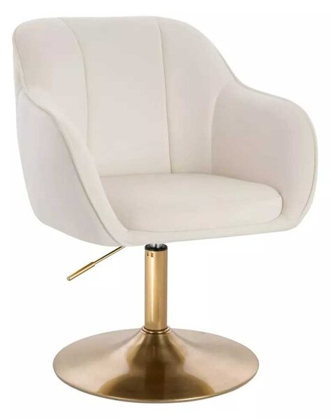 LuxuryForm DESIGN Židle AVOLA VELUR na zlatém talíři - bílá