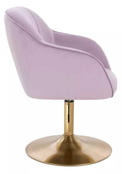 LuxuryForm DESIGN Židle AVOLA VELUR na zlatém talíři - levandule