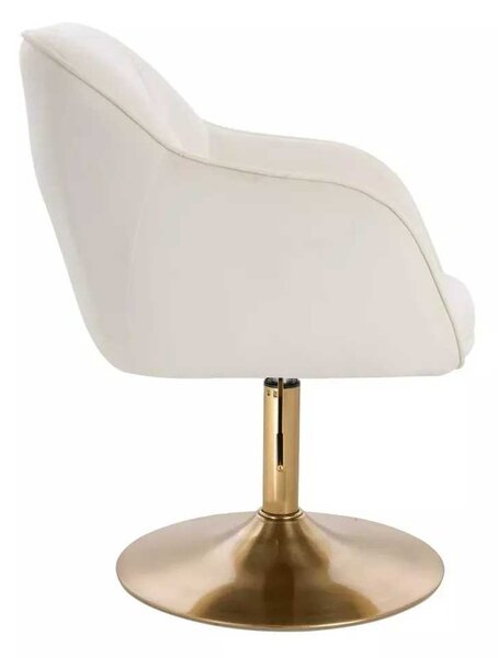 LuxuryForm DESIGN Židle AVOLA VELUR na zlatém talíři - bílá