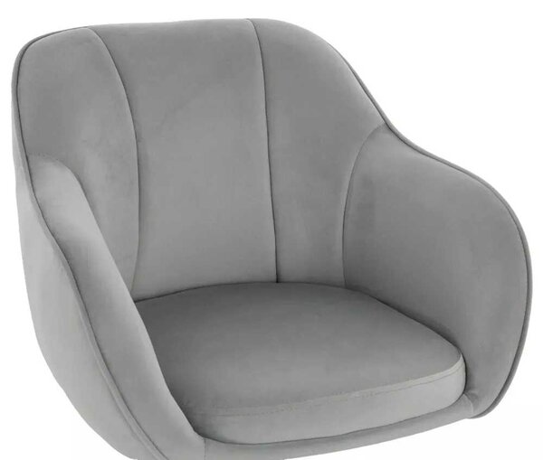 LuxuryForm DESIGN Barová židle AVOLA VELUR na zlaté hranaté podstavě - světle šedá
