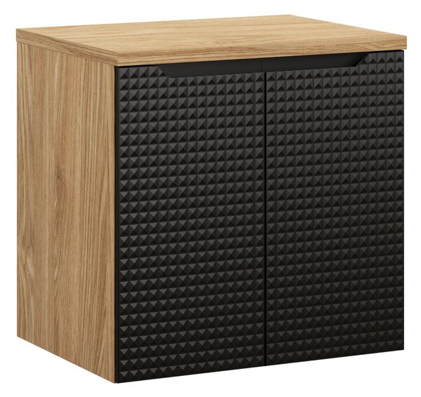 Comad Koupelnová skříňka pod deskové umyvadlo Luxor Black 60 černá/dub olejovaný