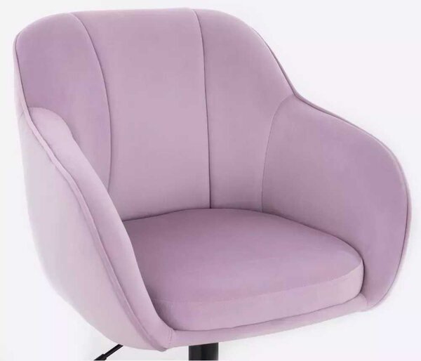 LuxuryForm DESIGN Barová židle AVOLA VELUR na černé kulaté podstavě - levandule
