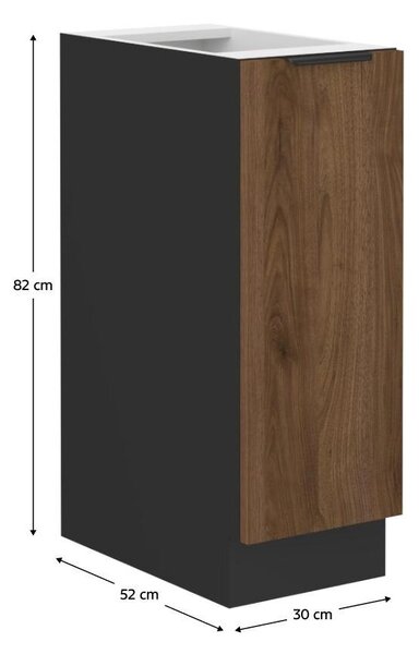 Dolní kuchyňská skříňka s výsuvným košem Monzesa 30 D CARGO BB (ořech okapi + černá)