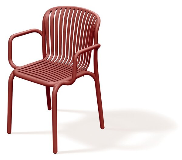 Prosperplast Zahradní židle s područkami BRENES 57,5x53x82,5 cm retro červená