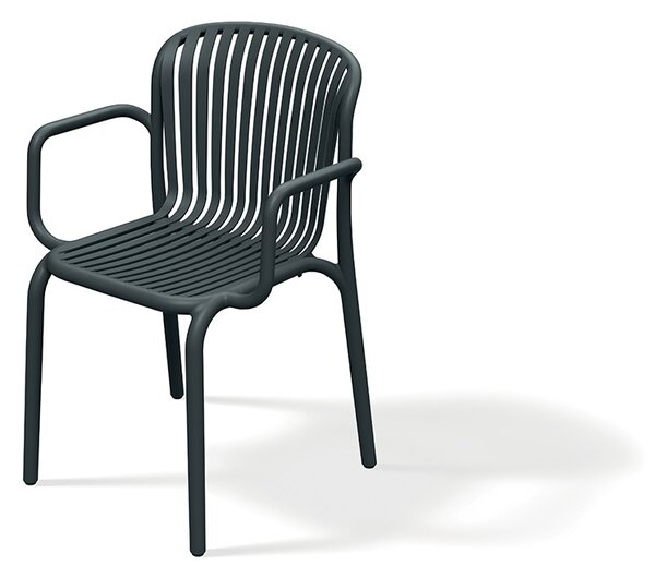 Prosperplast Zahradní židle s područkami BRENES 57,5x53x82,5 cm uhelně šedá